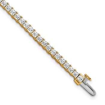 14K Certified Lab Grown Diamond VS DEF Princess Tennis Bracelet