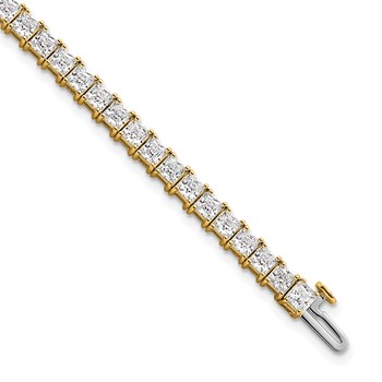 14K Certified Lab Grown Diamond VS DEF Princess Tennis Bracelet