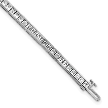 14K White Gold Certified Lab Grown Diamond VS/SI FGH Princess Tennis Bracel