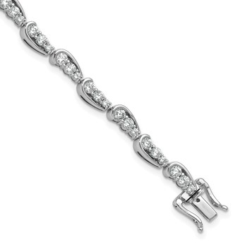 14k White Gold 3 3/8 carat Lab Grown Diamond VS/SI+ G+ Complete 7 inch Bracelet