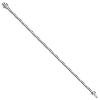 14K WG Certified 4ctw VS/SI FGH Lab Grown Princess Diamond Tennis Bracelet — alternate view