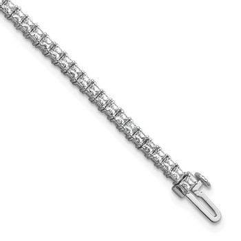 14K WG Certified 4ctw VS/SI FGH Lab Grown Princess Diamond Tennis Bracelet
