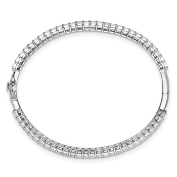True Origin 14K White Gold 6 1/2 carat Lab Grown Diamond VS+ F+ 7.5 in Complete Bangle — alternate view