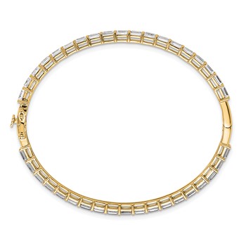 True Origin 14K Yellow Gold 7 5/8 carat Lab Grown Diamond VS+ F+ 7.5 in Complete Bangle — alternate view