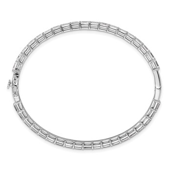 True Origin 14K White Gold 7 5/8 carat Lab Grown Diamond VS+ F+ 7.5 in Complete Bangle — alternate view