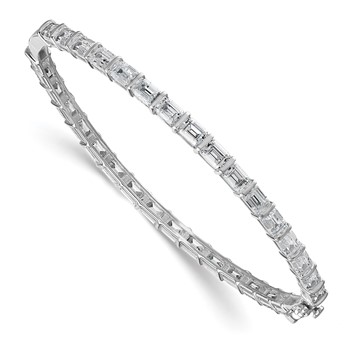 True Origin 14K White Gold 7 5/8 carat Lab Grown Diamond VS+ F+ 7.5 in Complete Bangle