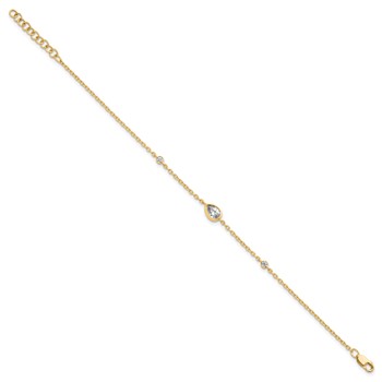 True Origin 14K Yellow Gold 3/8 carat Lab Grown Diamond VS+ F+ 6.5 in with 1 in extension Complete Bracelet — alternate view