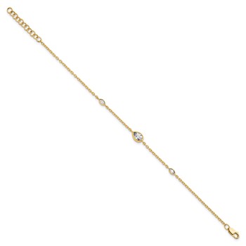 True Origin 14K Yellow Gold 1/2 carat Lab Grown Diamond VS+ F+ 6.5 in with 1 in extension Complete Bracelet — alternate view