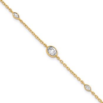 True Origin 14K Yellow Gold 3/8 carat Lab Grown Diamond VS+ F+ 6.5 in with 1 in extension Complete Bracelet