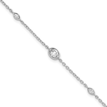 True Origin 14K White Gold 3/8 carat Lab Grown Diamond VS+ F+ 6.5 in with 1 in extension Complete Bracelet