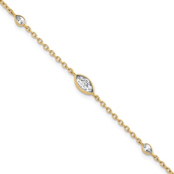 True Origin 14K Yellow Gold 1/2 carat Lab Grown Diamond VS+ F+ 6.5 in with 1 in extension Complete Bracelet
