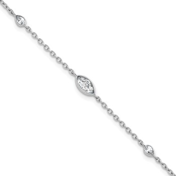 True Origin 14K White Gold 1/2 carat Lab Grown Diamond VS+ F+ 6.5 in with 1 in extension Complete Bracelet