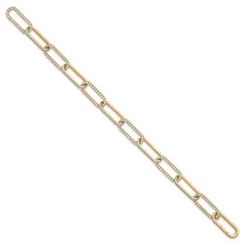 True Origin 14K Yellow Gold 4 carat Lab Grown Diamond VS+ F+ 8 in with 1 in extension Complete Link Bracelet — alternate view