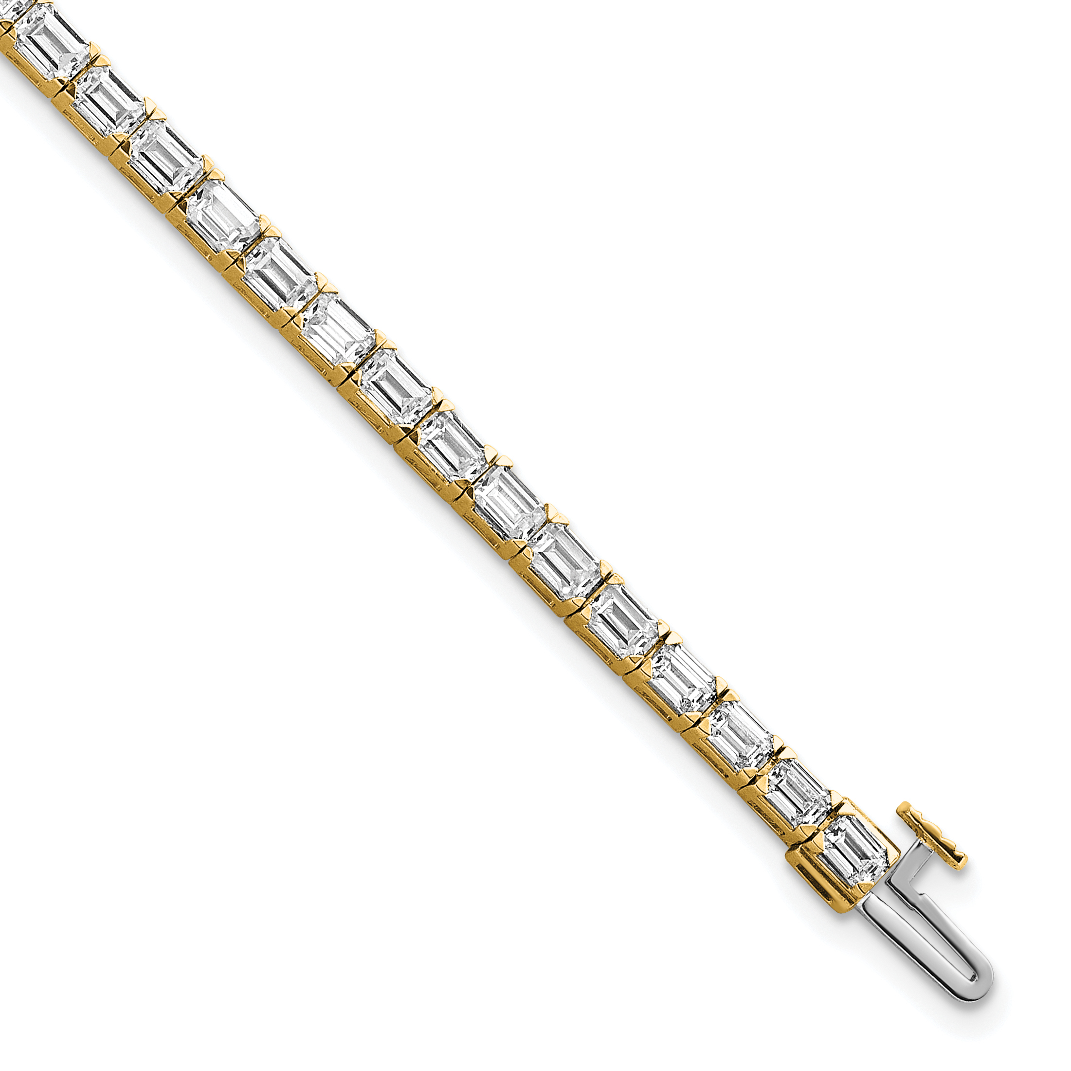 14K Certified Lab Grown Diamond VS/SI FGH Emerald Tennis Bracelet