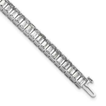 14K White Gold Certified ctw VS DEF Lab Grown Emerald Diamond Tennis Bracel