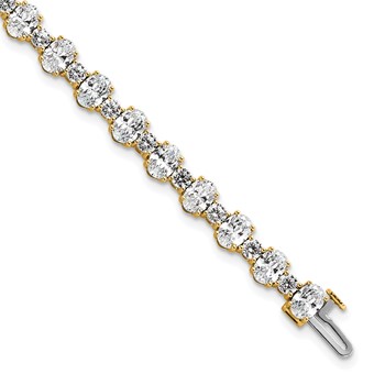 14ky Certified Lab Grown Dia VS DEF Round Oval Tennis Bracelet