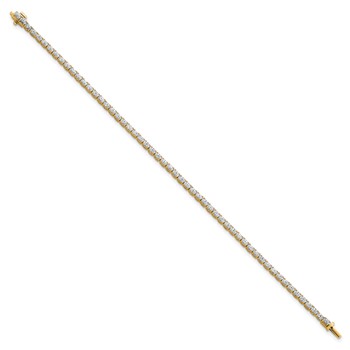 14K Yellow Gold Certified VS DEF Lab Grown Oval Diamond Tennis Bracelet — alternate view