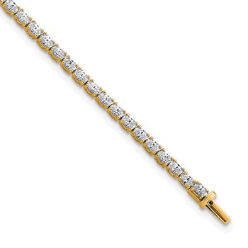14K Yellow Gold Certified VS DEF Lab Grown Oval Diamond Tennis Bracelet