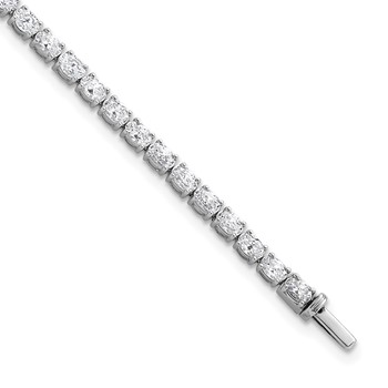 14K White Gold Certified VS/SI FGH Lab Grown Oval Diamond Tennis Bracelet