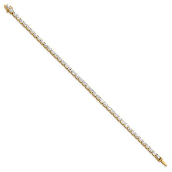 14K Yellow Gold Certified VS DEF Lab Grown Oval Diamond Tennis Bracelet — alternate view