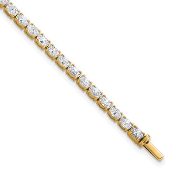 14K Yellow Gold Certified VS DEF Lab Grown Oval Diamond Tennis Bracelet