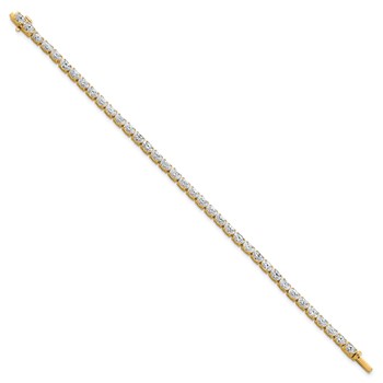 14K Yellow Gold Certified VS/SI FGH Lab Grown Oval Diamond Tennis Bracelet — alternate view