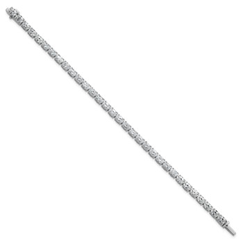 14K White Gold Certified VS/SI FGH Lab Grown Oval Diamond Tennis Bracelet — alternate view