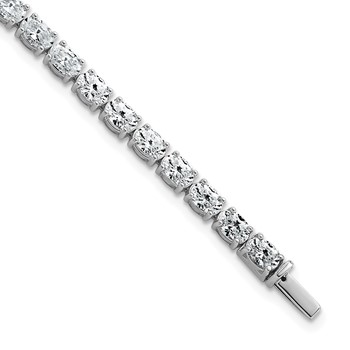 14K White Gold Certified VS/SI FGH Lab Grown Oval Diamond Tennis Bracelet
