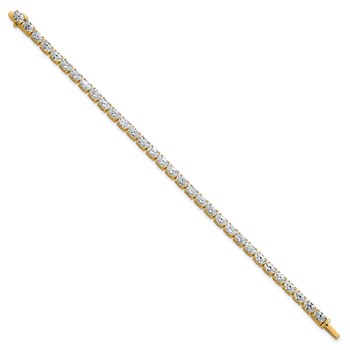 14K Yellow Gold Certified VS/SI FGH Lab Grown Oval Diamond Tennis Bracelet — alternate view
