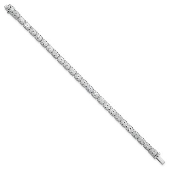 14K White Gold Certified VS/SI FGH Lab Grown Oval Diamond Tennis Bracelet — alternate view