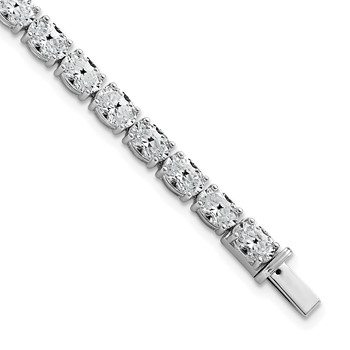 14K White Gold Certified VS/SI FGH Lab Grown Oval Diamond Tennis Bracelet