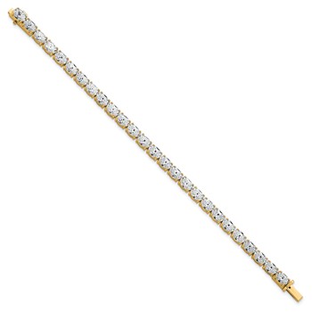 14K Yellow Gold Certified VS DEF Lab Grown Oval Diamond Tennis Bracelet — alternate view