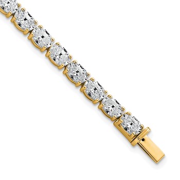 14K Yellow Gold Certified VS DEF Lab Grown Oval Diamond Tennis Bracelet