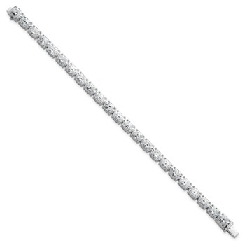 14K White Gold Certified VS DEF Lab Grown Oval Diamond Tennis Bracelet — alternate view