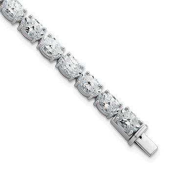 14K White Gold Certified VS DEF Lab Grown Oval Diamond Tennis Bracelet