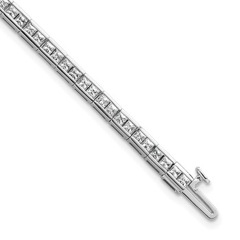 14K White Gold Lab Grown Diamond VS/SI+ G+ Princess Tennis Bracelet