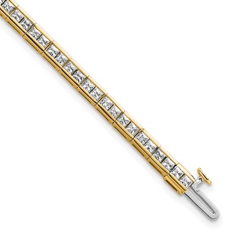 14K Lab Grown Diamond VS+ F+ Princess Tennis Bracelet