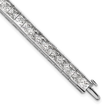14K White Gold Certified Lab Grown Diamond VS DEF Princess Tennis Bracelet