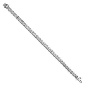 14K White Gold VS/SI+ G+ Lab Grown Princess Diamond Tennis Bracelet — alternate view
