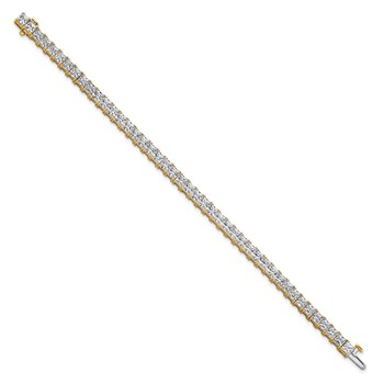 14K Yellow Gold VS/SI+ G+ Lab Grown Princess Diamond Tennis Bracelet — alternate view