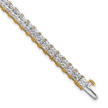 14K Yellow Gold VS/SI+ G+ Lab Grown Princess Diamond Tennis Bracelet