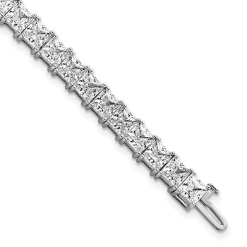 14K White Gold Certified VS DEF Lab Grown Princess Diamond Tennis Bracelet