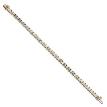 14K VS DEF Cert. Lab Grown Princess and Round Diamond Tennis Bracelet — alternate view