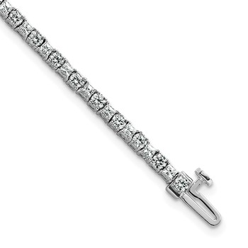 14K WG VS/SI+ G+ Lab Grown Princess and Round Diamond Tennis Bracelet