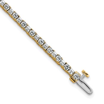 14K VS/SI FGH Cert. Lab Grown Princess and Round Diamond Tennis Bracelet
