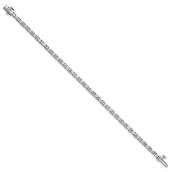 14K WG VS/SI FGH Cert. Lab Grown Princess and Round Diamond Tennis Bracelet — alternate view