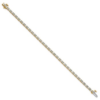 14K VS/SI FGH Cert. Lab Grown Princess and Round Diamond Tennis Bracelet — alternate view
