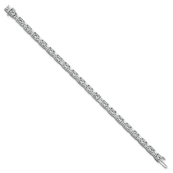 14K WG VS+ F+ Lab Grown Princess and Round Diamond Tennis Bracelet — alternate view