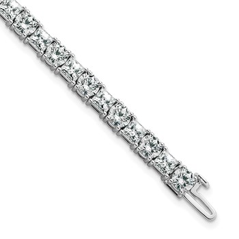 14K WG VS+ F+ Lab Grown Princess and Round Diamond Tennis Bracelet