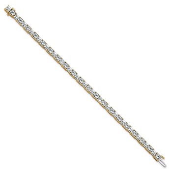 14K VS+ F+ Lab Grown Princess and Round Diamond Tennis Bracelet — alternate view